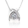 PLUSTER Танцующий камень ожерелье подарочный набор из серебра 925 пробы крест четыре дамы кубический цирконий горный хрусталь H&C (Юпитер)