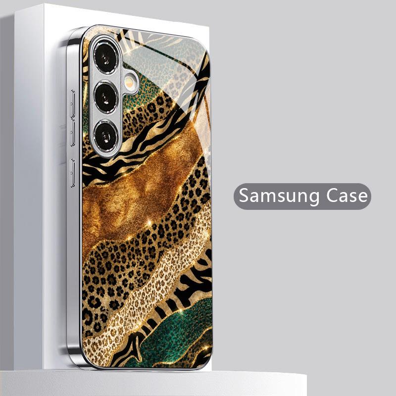 2D чехол для телефона с принтом льва для Samsung S26 S25 S24 S23 S22 S21 S20 A56 A36 A16 Гальванизированная стеклянная защитная крышка