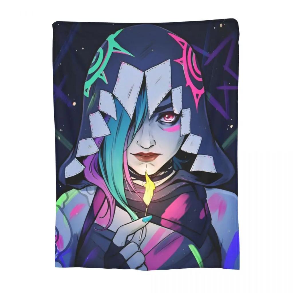 Arcane Broken Jinx Wool Blankets Action Adventure Animation Awesome Throw Blankets for Home Hotel Sofa