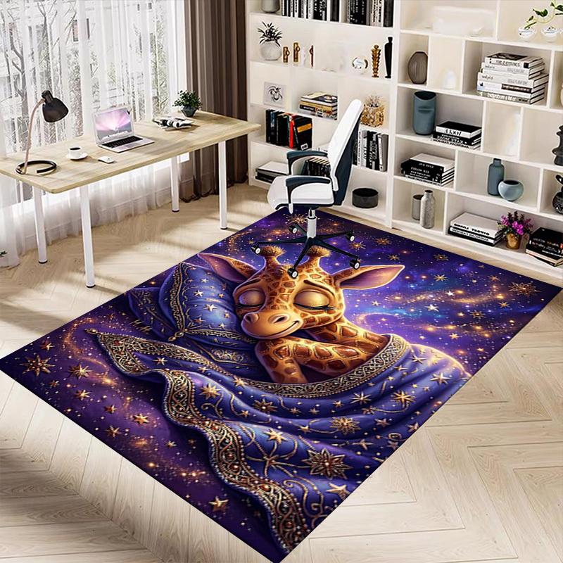 1PC Giraffe Starry Non-Slip Floor Carpet Compatible for Office&Living Room&Bedroom&Dining room - Soft & Pattern-G0399