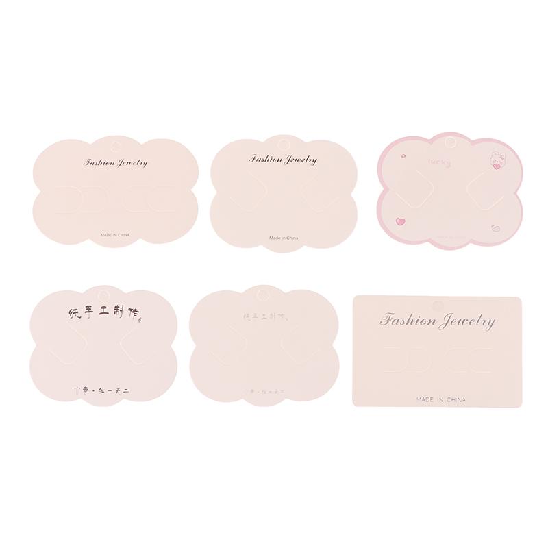 100Pcs Cute Headband Hair Clips Jewelry Display Card Blank Kraft Paper Card Hairclip Price Tag Hairpin Packaging Cardboard Holde