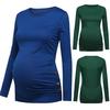 Maternity Shirt Side Button and Ruched Solid Maternity Tops Maternity Shirt
