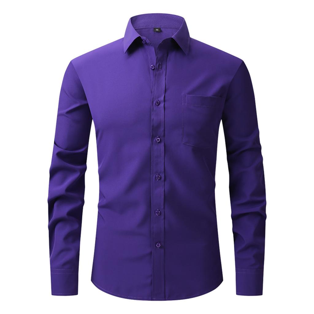 Four Side Stretch Shirt Men's Business Casual Long Sleeve Shirt