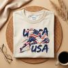 Футбольная футболка США, Патриотическая футболка с графикой американского флага и футболистом, Национальная команда США на Чемпионате мира по футболу FIFA 2026, Спортивная футболка ко Дню независимости