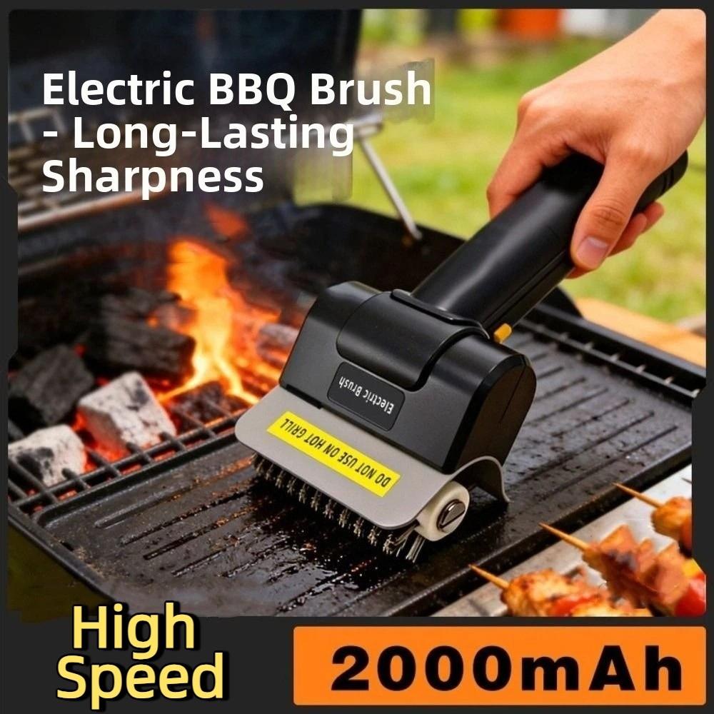 Stainless Steel Electric Grill Brush Portable Roller Grill Cleaner Brush  Outdoor Cooking