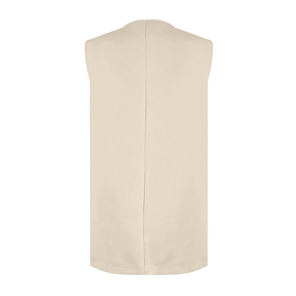 Ladies Summer Suit Jacket Work Casual Sleeveless V-Neck Single Button Solid Color Suit Vest