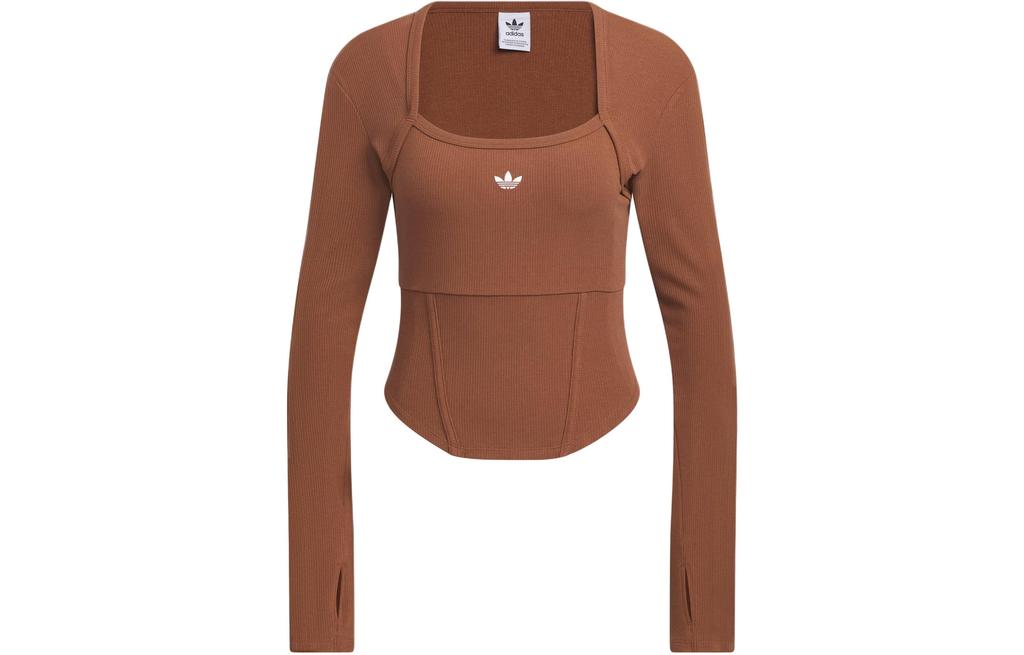 adidas Оригинальная блузка-корсет с длинным рукавом Коричневая IX1910