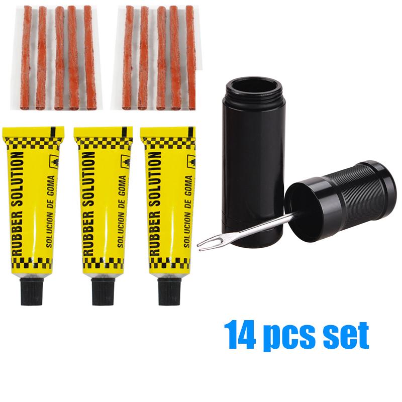 Набор инструментов для ремонта шин с клеевыми полосками для автомобилей, мотоциклов, велосипедов, бескамерных шин, набор для ремонта проколов колес, вакуумный ремонт шин