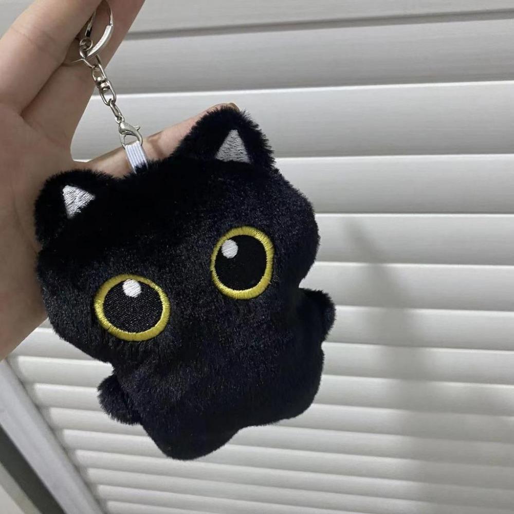 10cm Black Cat Plush Toy – Soft Mini Stuffed Animal Doll, Cute Pendant Pillow for Kids Birthday Gifts & Keychain Decor