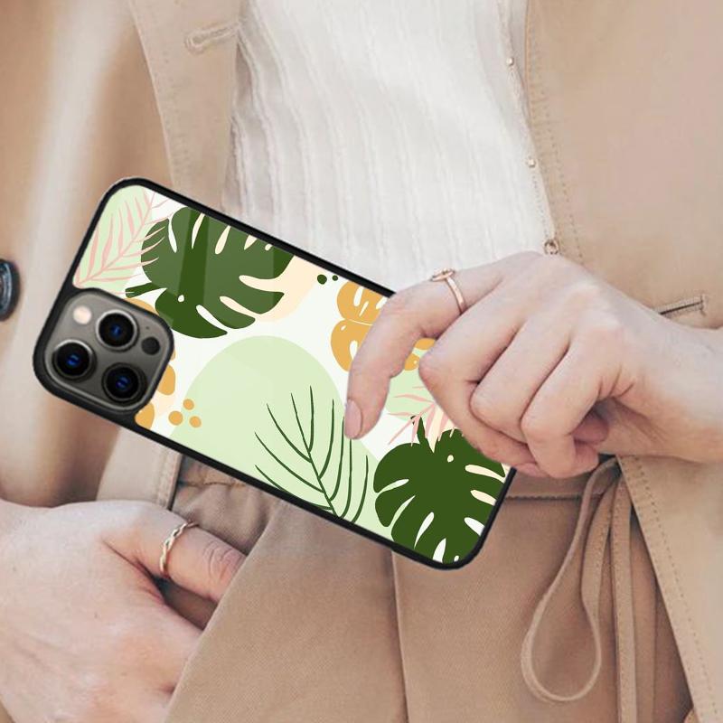 Green Monstera Leaf Magnetic Phone Case For APPLE iPhone 17 Air 16 14 13 12 Pro Max 15 Plus Wireless Charge With MagSafe Cover