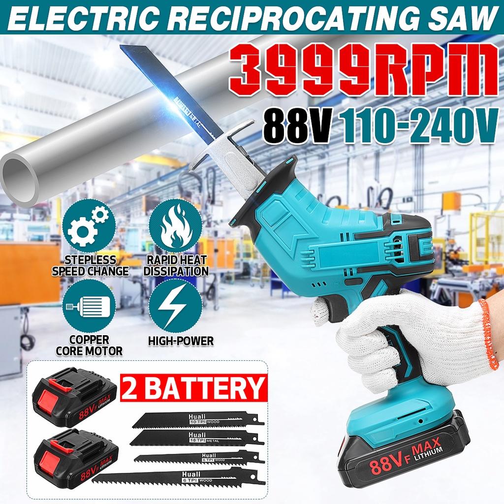 3999 об/мин Синяя аккумуляторная сабельная пила 88 В Электрическая пила с 4 лезвиями Цепные пилы Режущий электроинструмент