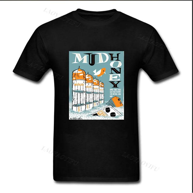 Футболки Mudhoney Винтажные 90-е Гранж Панк Рок Группа Футболка Полиэстер Дешевые Готика Крутая Мода Особый Стиль Одежда Y2k