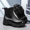 Women's Elastic Band New Martin Rain Boots Platform Plastic Waterproof Outdoor Work Shoes Kitchen Overshoes