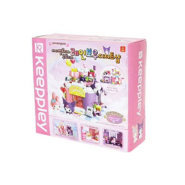 Блоки Sanrio My Melody и Kuromi's Rainbow Dessert Shop, разноцветные популярные корейские игрушки