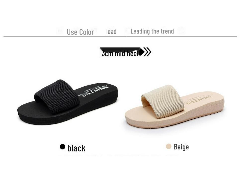 «Парные пляжные тапочки для родителей и детей»: Женские и детские шлепанцы на танкетке с толстой подошвой