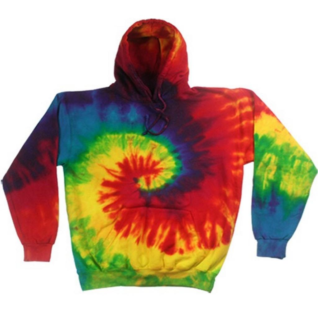 Colortone Пуловер с капюшоном унисекс Rainbow Tie Dye