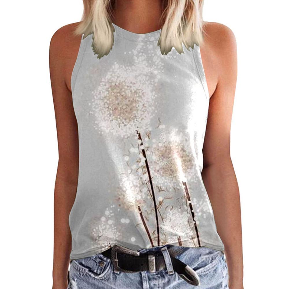 Sunflower Floral Dandelion 3D Print Tank Top New Women Streetwear Y2k Tops Oversized Vest Off Shoulder Sleeveless Woman Camisole
