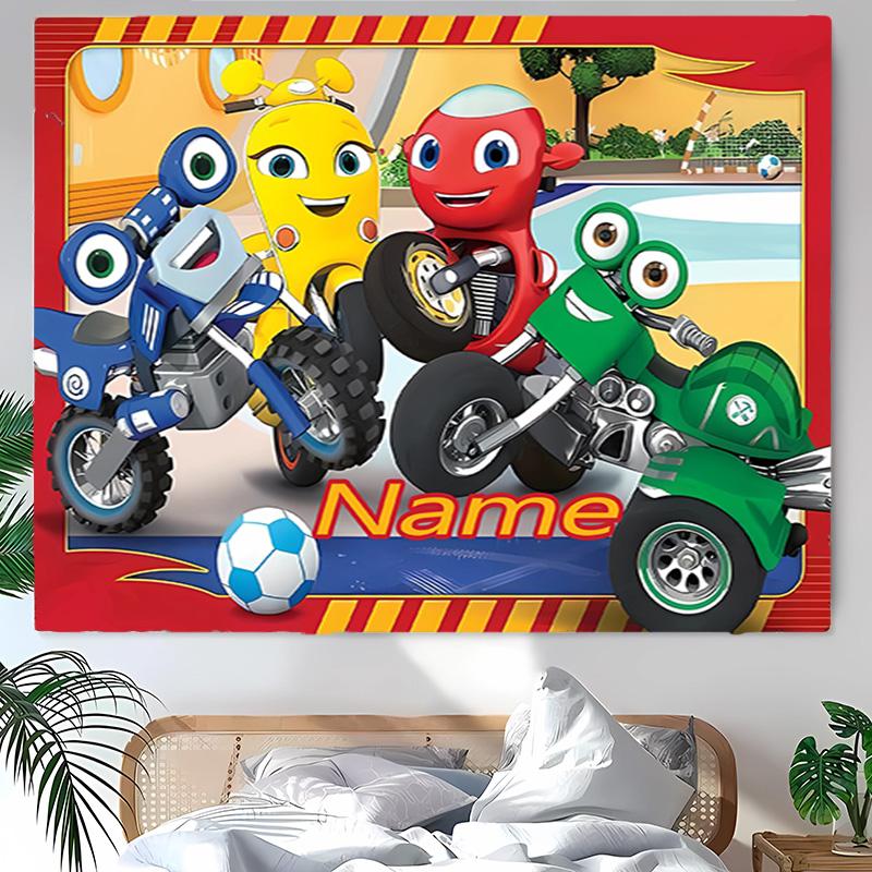 Personalized Ricky Zoom Background Tapestry,Custom Name Birthday Party,Multifunctional Wall Decoration for Home Decor,Various Occasions