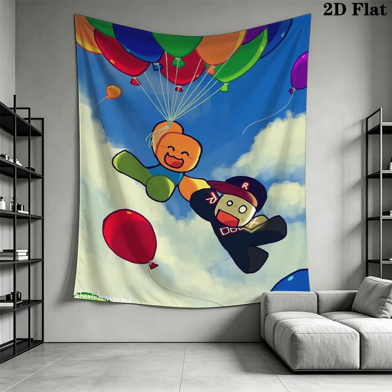 roblox Wall Tapestry Aesthetic Wall Hanging Printed Fabric Blanket Decorative Tapestries for Bedroom Living Room Home Decor