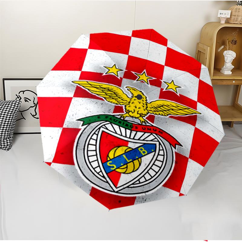 Benfica FC Fashionable Automatic Opening/Closing Folding Umbrella. Portable and Foldable, Ideal for Gift, Travel, and Daily Use.
