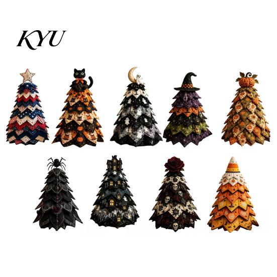 Complete Sewing Material Package DIY Quilted Fabric Christmas Tree Craft Kit, Vintage Patchwork Handmade Gift for Teachers Friends Xmas Set, Tabletop