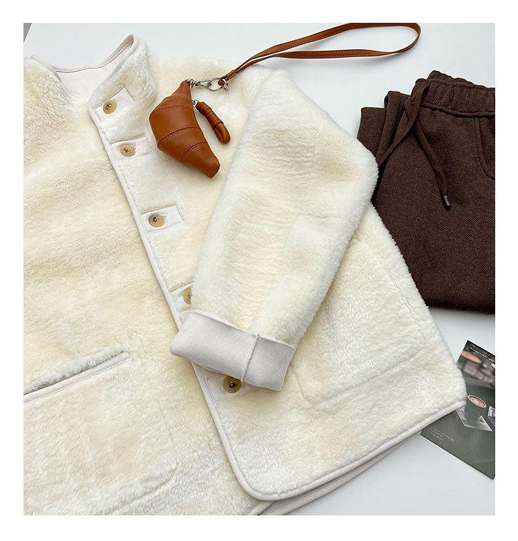 New Reversible Wool Blend Lambswool Suede Jacket with Stand Collar