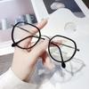 Anti-Blue Glasses Frame Female Polygon Retro Metal Flat Glasses Glasses Frame Male