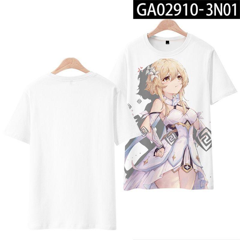 Футболка с коротким рукавом Genshin Impact Thunderbolt General Surrounding Ten Thousand Leaves and Kerry cos