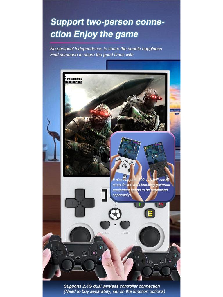 Портативная игровая консоль R36sMAX: 4,0-дюймовый HD-экран, двойной джойстик, в стиле ретро-аркады