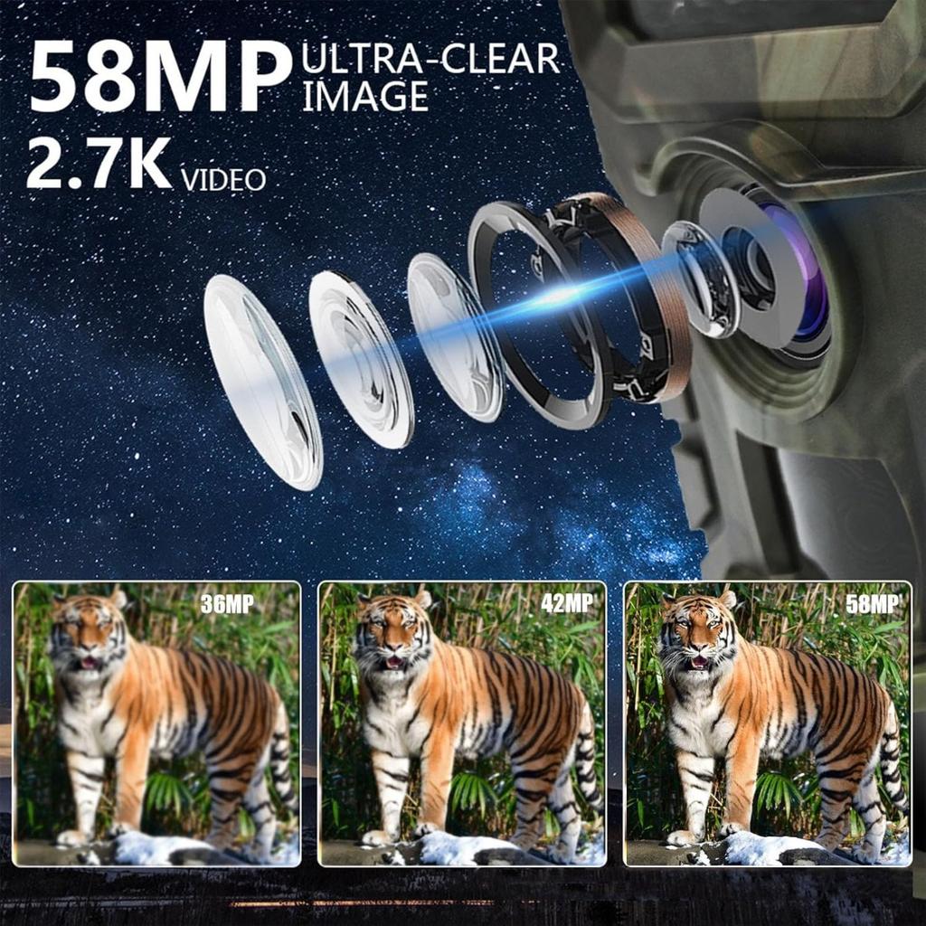 PR700 36МП 2.7K Беспроводная камера-ловушка для дикой природы с функцией слежения, охотничья камера для мониторинга наблюдения за дикими животными, охоты, предотвращения лесных пожаров