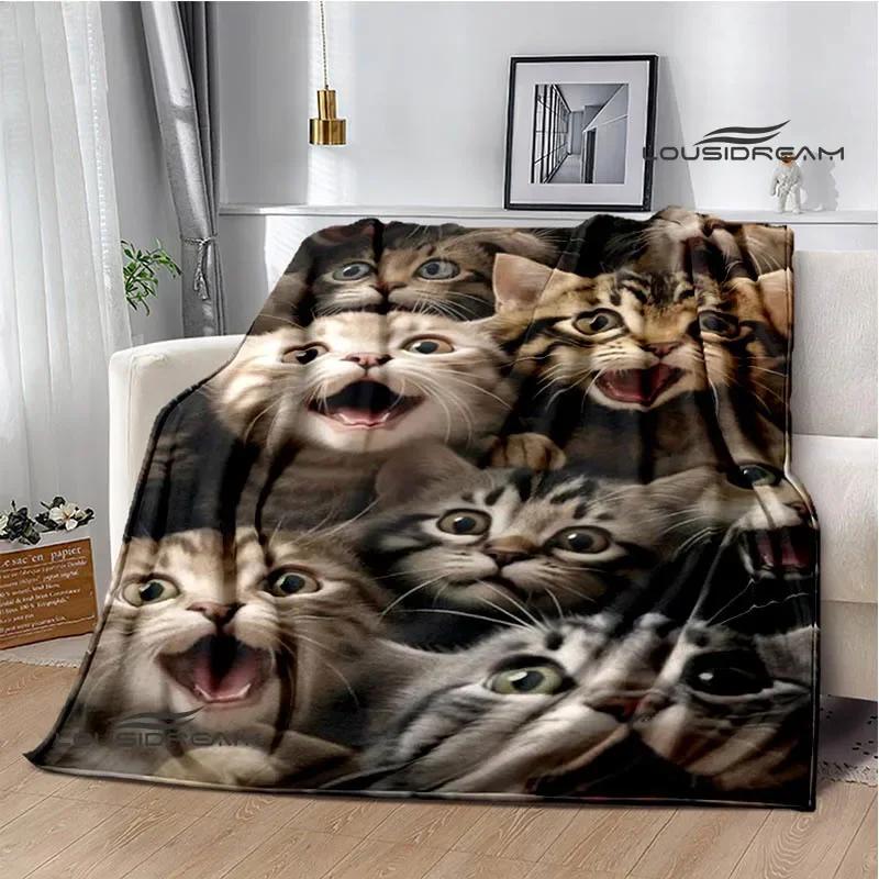 3D Плед с принтом милого кота Фланелевый Теплые одеяла Мягкое и удобное одеяло постельные принадлежности покрывало на кровать Подарок на день рождения