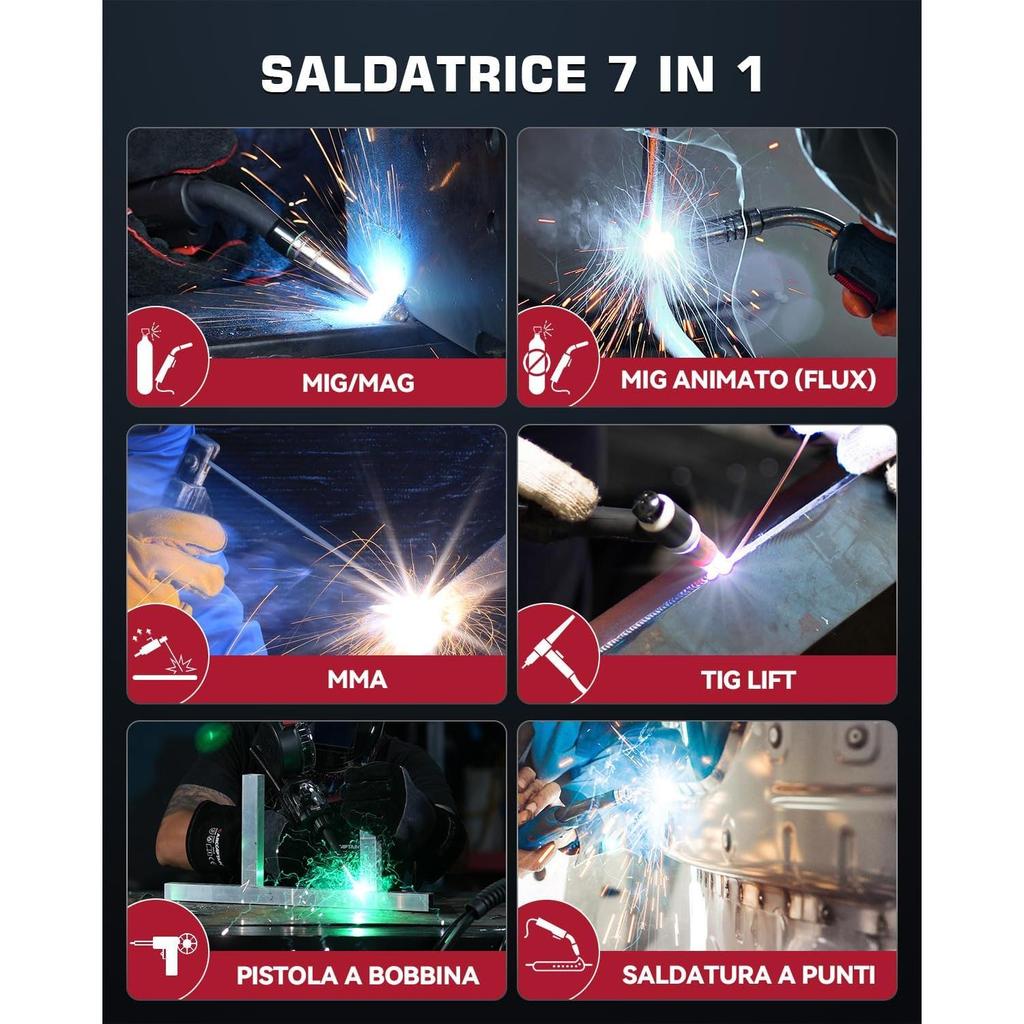 ARCCAPTAIN European Standard MIG200 230V MIG Welding Machine 200A 6 in 1 Multi-Process Welding Machine