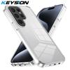KEYSION Transparent Case for Samsung S24 Ultra 5G S23 FE TPU+PC Anti-slip Clear Shockproof Phone Cover for Galaxy S23 S22 Ultra