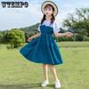 Платья для девочек, летняя мода, корейская версия детской повседневной юбки, нежное длинное платье для девочек