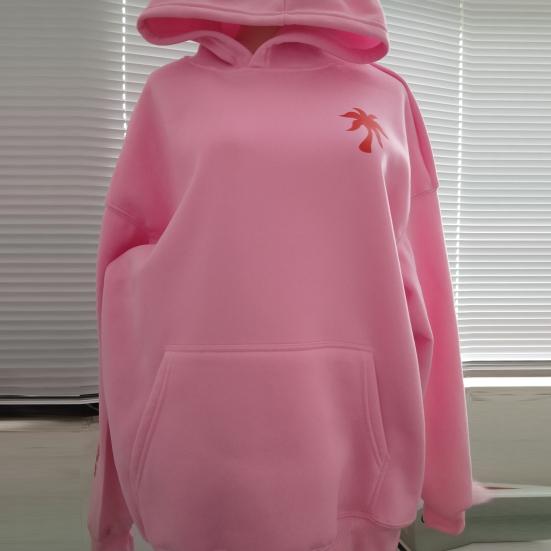 Осень-зима женская толстовка с длинными рукавами толстая однотонная эластичная манжета с рисунком заката с наклонным плечом свободная верхняя часть с накладным карманом с капюшоном