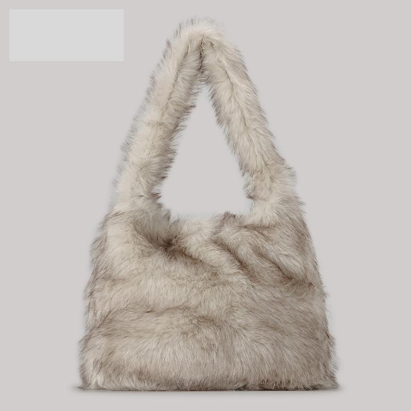 Niche Design Plush Underarm Bag Slouchy Искусственный мех Сумка Зимняя меховая сумка для женщин