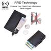 Carbon Fiber Wallet For Men Credit Card Holder RFID Blocking Thin Mini Aluminium Metal Wallets Coin Pocket Money Bag Vallet
