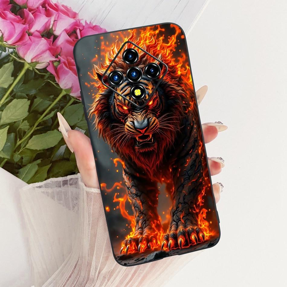 For Infinix Zero 8 8i X687 X687B Cool Dragon Tiger Pattern Phone Case For Infinix Zero8 Zero8i Black Silicone Soft Cases