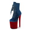 Fashion Top Sale 20CM Corduroy Surface Platform Women Shoes High Heeled shoesCustom Colors Boots Erotic Lap Pole Dancing Ankle Boots