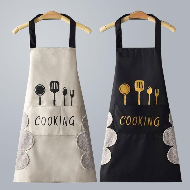 Stylish Waterproof & Stain-Resistant Unisex Wipeable Aprons for Kitchen & Home, Korean Style.