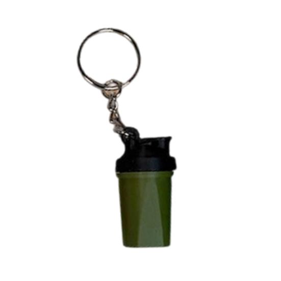 Shaker Cup Keychain Portable 3D Printed Workout Keychain with Metal Ring Bags Gym Backpack Pendant Mini Fitness