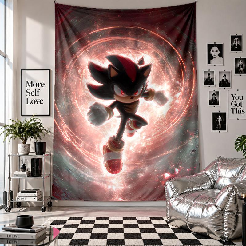 Wall TapestryShadow the Hedgehog Art Hanging Cloth Decorative Background Cover for Room Decoration