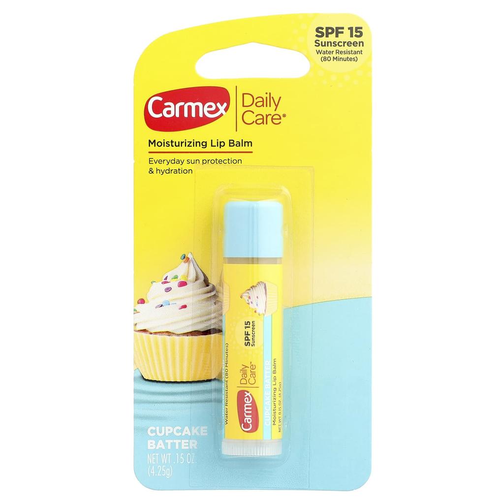Carmex, Daily Care™, Увлажняющий бальзам для губ, SPF 15, Cupcake Mix, 4,25 г (0,15 унции)