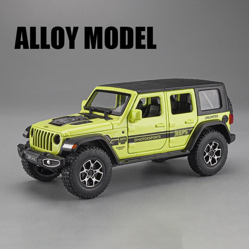 1:32 Внедорожные Модели Машинок Jeep Wrangler Sahara из Сплава Игрушки Литье под Давлением Металл Звук и Свет Машинки Игрушки Для Детей Транспортное Средство