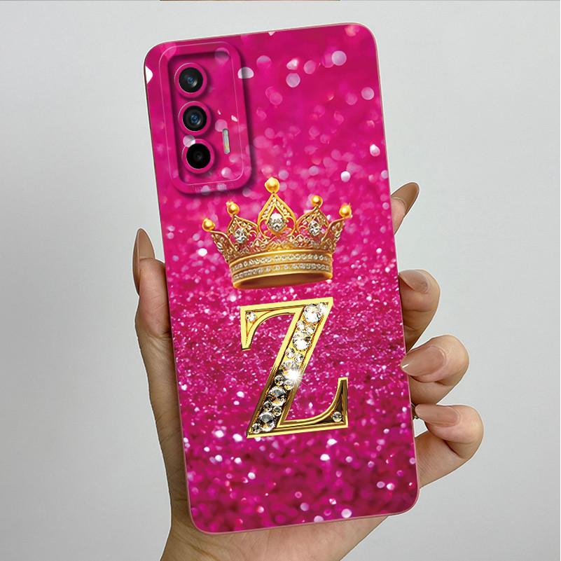 Для Realme GT Neo Flash / Neo 2T / Q3 Pro 5G Модный Чехол для Телефона с Первоначальной Буквой для Пары Мягкий Силикон ТПУ Защитный Чехол для Камеры