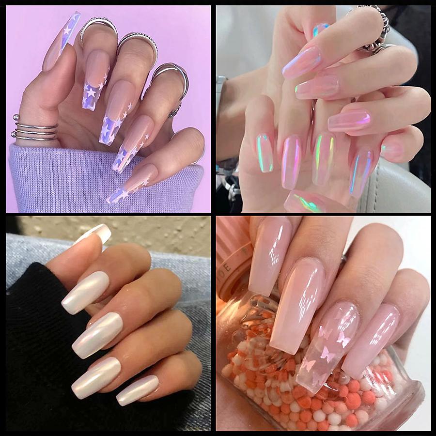 500 шт. акриловые накладные ногти с коробкой, прозрачный белый натуральный полупокрытие, полное покрытие, инструмент для французского маникюра