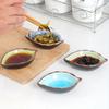 4pcs Leaves Ceramic Small Dish Kitchen Multi-use Seasoning Dish Ice Crack Glaze Flavor Dish Seasoning Sauce Vinegar Tableware Bone Dish
