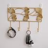 Creative Organizer Ginkgo Leaf Metal Coat Hooks Iron Art Heavy Duty Coat Hanger Nordic Style Golden Wall Hooks Wall Mounted