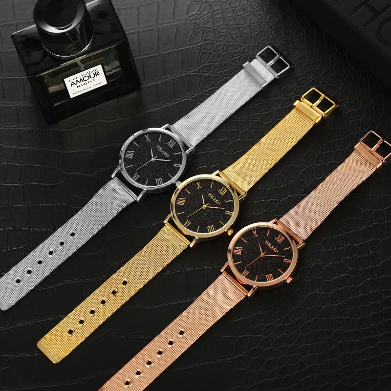 Звездное небо Римский узор, мужские часы, кварцевые часы, Милан с сетчатым ремешком обработка на заказ