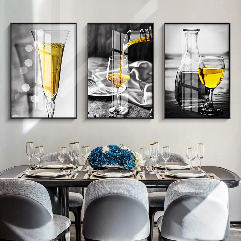Культура вина, Настенный декор, живопись, скандинавский холст, постер, желтый холст, картина, винный бар, настенная печать HD2762